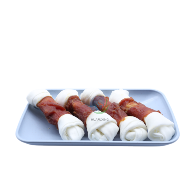 duck wrapped knotted rawhide 5 inch